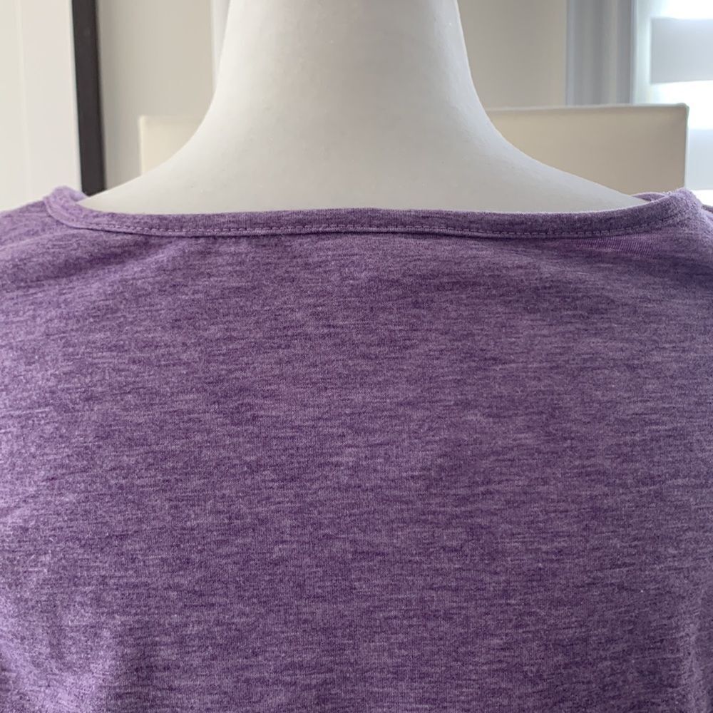 Purple Puff Sleeve Ribbed Blouse - Picture 2 of 9
